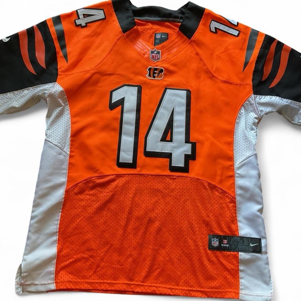 Nike andy dalton  Bright Orange and Black Football Jersey